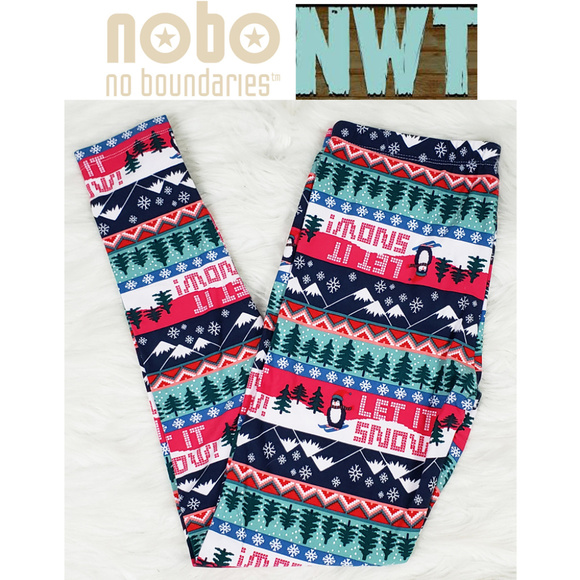 No Boundaries Pants - No Boundaries Let It Snow Ankle Leggings